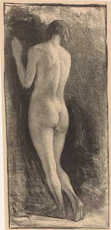站着的裸女`Staande naakte vrouw (1929) by Simon Moulijn