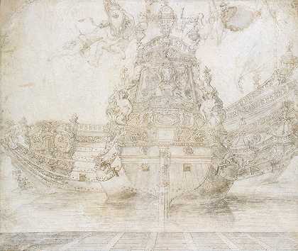 军舰装饰设计`Design for the decoration of a Warship (17th century) by Pierre Puget