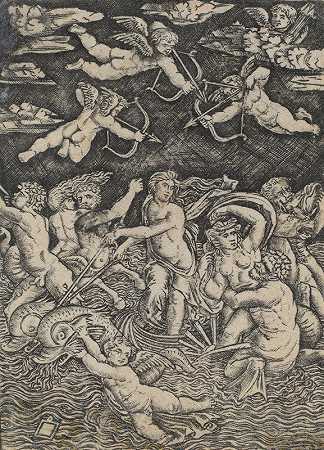 加拉蒂亚的胜利`The Triumph of Galatea (c. 1520) by Peregrino da Cesena