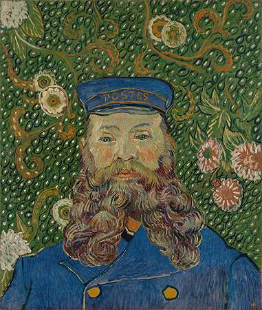 约瑟夫·鲁林肖像`Portrait of Joseph Roulin (1889) by Vincent van Gogh