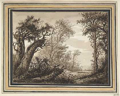 木本景观`Woody Landscape (17th century) by Adriaen Hendriksz. Verboom