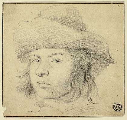 戴帽子的年轻人半身像`Bust of Young Man with Hat by Cornelis Visscher