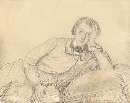 雷蒙德·德·马格农库尔肖像`Portrait of Raymond de Magnoncourt (1851) by Théodore Chassériau