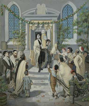 Shavuot（五旬节）`Shavuot (Pentecost) (1880) by Moritz Daniel Oppenheim