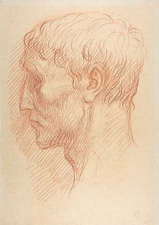 采石场老板`Head of a Quarryman (1837–1911) by Alphonse Legros