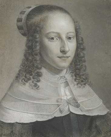 一位年轻女子的肖像`Portrait Of A Young Woman (17th century) by Wallerant Vaillant