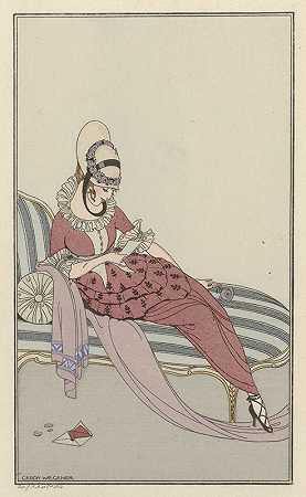 GABARDIN连衣裙`Robe de gabardin (1914) by Gerda Wegener