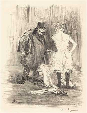 癫痫发作`A Seizure (c. 1891) by Jean-Louis Forain