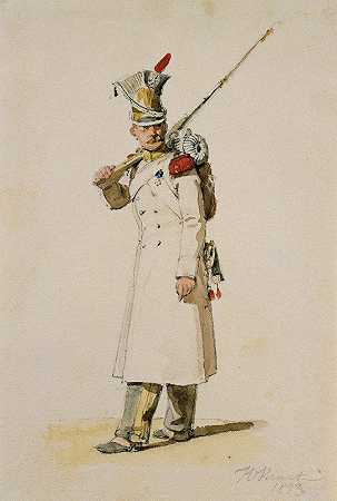 维斯图拉军团的掷弹兵`Grenadier of the Vistula Legion (1823) by Horace Vernet