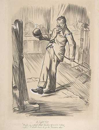 紧身衣`A Tight Fit (1872) by Charles Samuel Keene