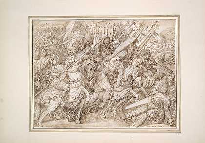 战场`Battle Scene (ca. 1590–95) by Master of the Egmont Albums