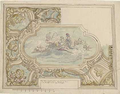 一幅带有真理寓言的天花板画的设计`Ontwerp voor een plafondschildering met allegorie op de waarheid (1677 ~ 1755) by Elias van Nijmegen