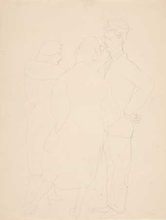 带着两个水手的女人`Woman with Two Sailors by Charles Demuth