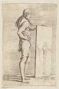 年轻人在看一幅画`
Young Man Viewing a Painting (1656 ~ 1657)  by Salvator Rosa