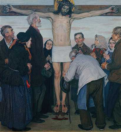 看哪，耶稣的手被钉死了`Sehet, Jesu hat die Hand Kreuzigung (1914) by Ernst Stöhr