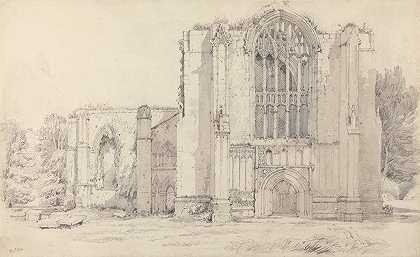 博尔顿修道院`Bolton Abbey by Samuel Prout