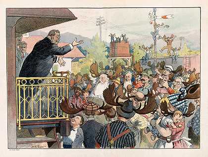 看着西奥多的人群`The crowd as it looks to Theodore (1912) by Samuel Ehrhart