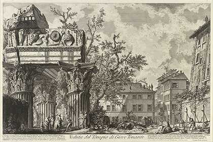 维杜塔与朱庇特神庙`Veduta with the Temple of Jove (circa 1750 ~ 1758) by Giovanni Battista Piranesi