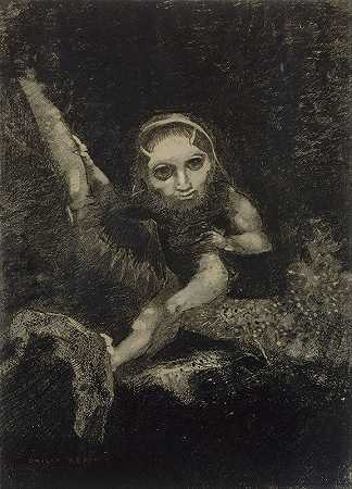 卡利班`Caliban (1881) by Odilon Redon