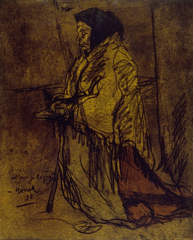 可怜的女人在祈祷`Poor Woman Praying (1898) by Isidre Nonell