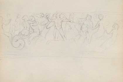 海王星和安菲特里特的婚姻，罗马兰塞洛蒂宫`The Marriage of Neptune and Amphitrite, Palazzo Lancellotti, Rome (1787) by John Flaxman