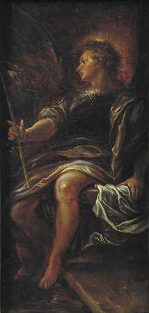 坟墓前的天使`The Angel before the Grave (17th century) by Francisco Rizi