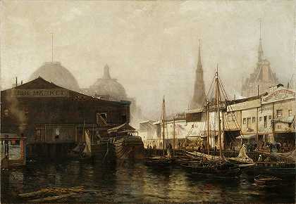 北河皮尔黑德`North River Pierhead (1877) by Arthur Quartley