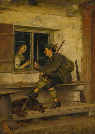 泰洛旅行家`The Tyrolean traveler (1882) by Eduard von Grützner