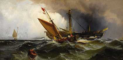 寻找残骸`Recovering the Wreck by Edward Moran