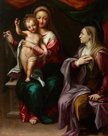 圣母与圣安妮的孩子`The Virgin and Child with Saint Anne