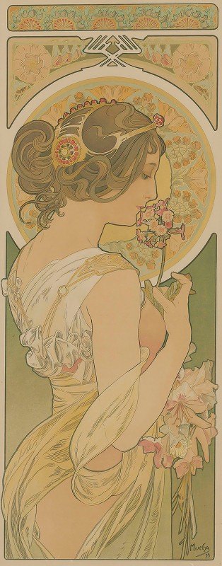 春天`La Primevere (1899) by Alphonse Mucha