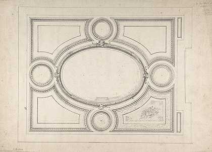 天花板设计`Design for Ceiling (19th century) by Charles Monblond