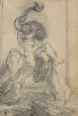 海神和海豚`A Marine God with a Dolphin (1652–1653) by Gian Lorenzo Bernini