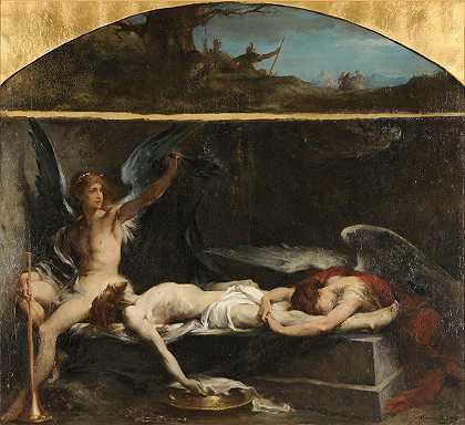 耶稣在坟墓里`Jésus au tombeau by Henri Levy