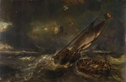 暴风雨过后`After the storm (1844) by Eugène Isabey