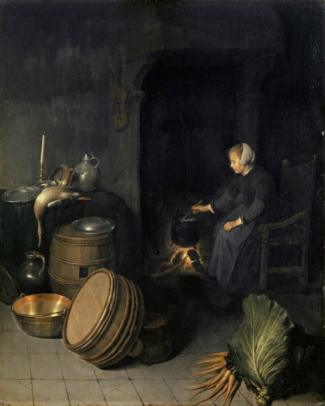 年轻的厨师`The Young Cook by Pieter Van Den Bosch