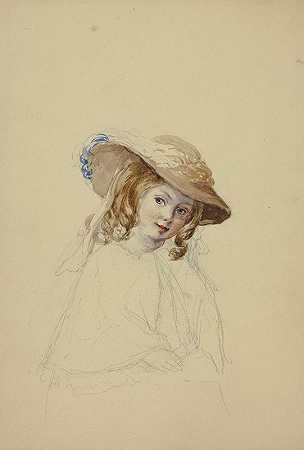 弗洛伦斯·西摩肖像`Portrait of Florence Seymour by Elizabeth Murray