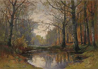 秋季森林景观`Herbstliche Waldlandschaft by Karl Vikas
