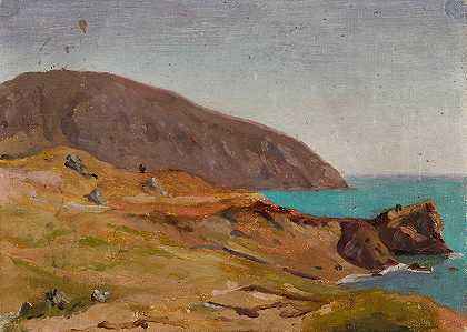 海景。从克里米亚之旅`Sea view. From the journey to Crimea (between 1887 and 1899) by Jan Ciągliński