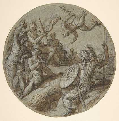 经典的神、缪斯和寓言人物`Classical Gods, Muses, and Allegorical Figures (1566–67) by Giuseppe Salviati