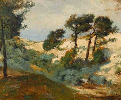 沙丘和灌木丛松`Dunes and Scrub Pine (1901) by William Henry Howe