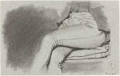 坐着的男人的研究他的腿`Study of a Seated Mans Legs (1816) by Henry Wyatt