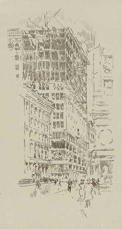 建造大楼`Building The Building (1905) by Joseph Pennell