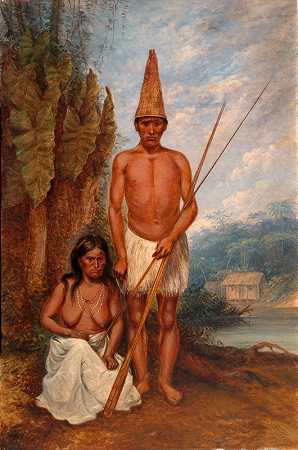 奥马瓜印第安人`Omagua Indians (ca. 1893) by Antonio Zeno Shindler