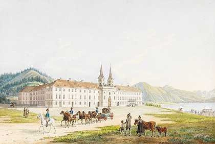 特格尔西城堡`Schloss Tegernsee (1830) by Heinrich Adam