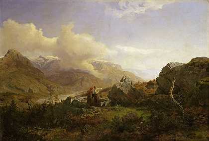 挪威高地`Norwegian Highlands (1858) by Hans Gude