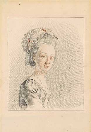 戴睡鼠帽的女士`A Lady Wearing a Dormeuse Cap (c.1770) by Nicolaas Muys