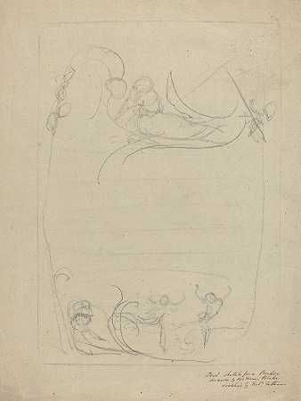 一名持枪男子拒绝了一名女子（recto）`An Armed Man Spurning a Woman (recto) (c. 1790~1795) by William Blake