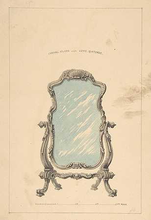 Cheval玻璃的设计`Design for Cheval Glass (1835–1900) by Robert William Hume