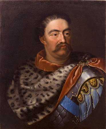 身穿豹皮的约翰三世·索比斯基肖像`Portrait of John III Sobieski in a leopard skin by Jan Tricius